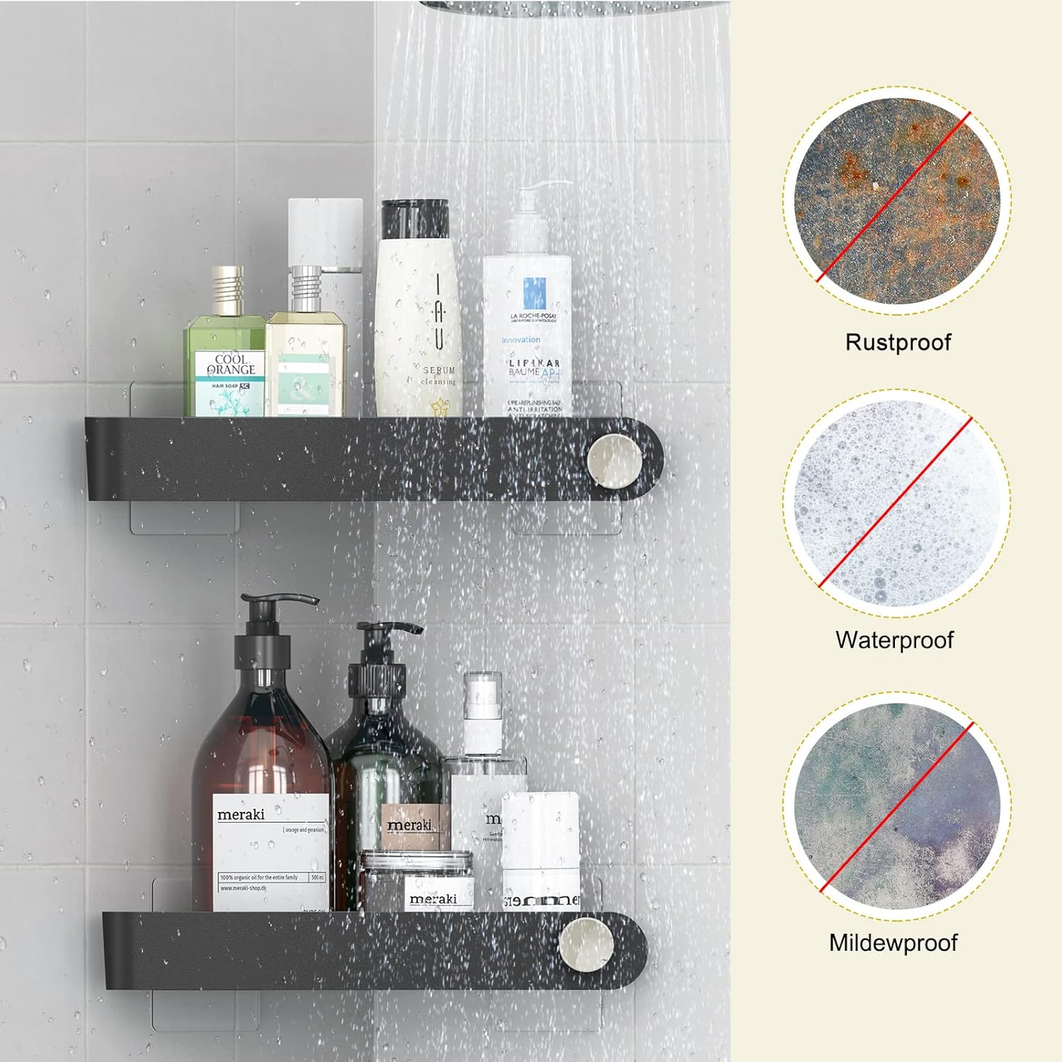Sotfamily Shower Caddy Corner 4 Pack Black