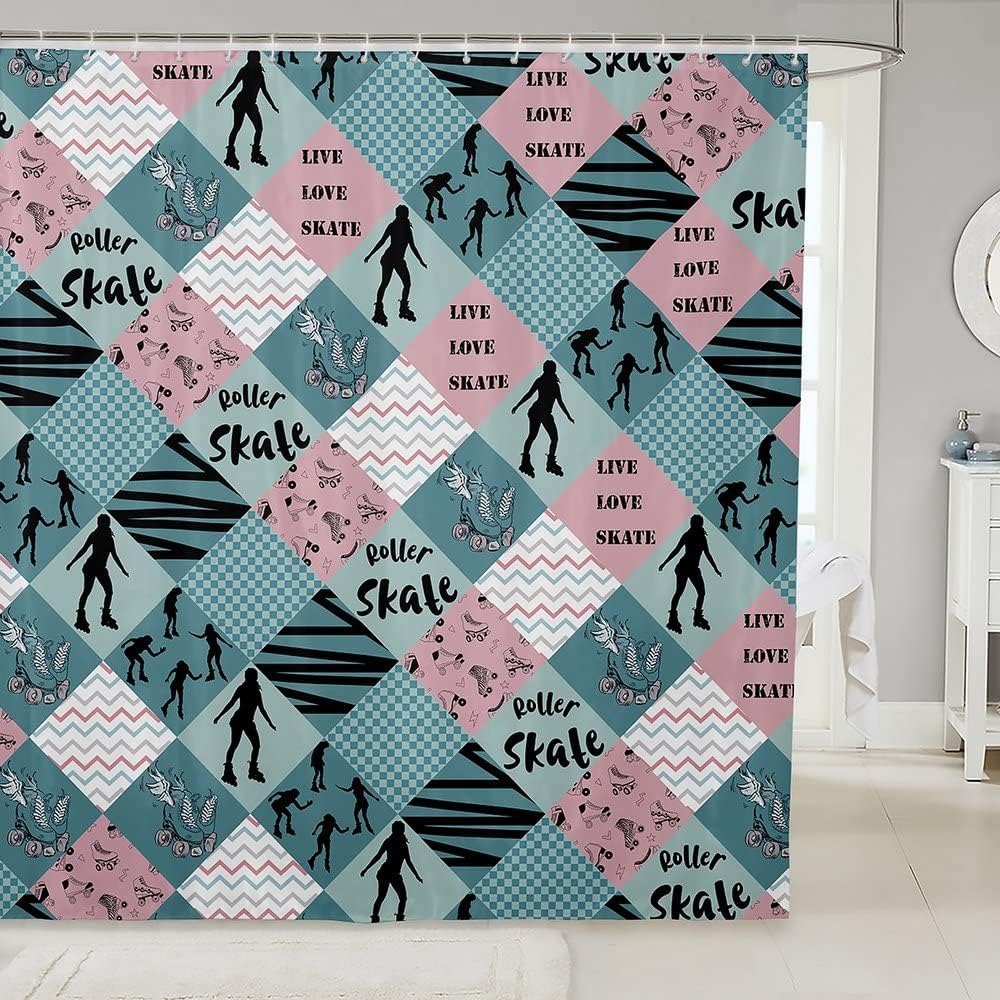 Erosebridal Skating Shower Curtain Set 1