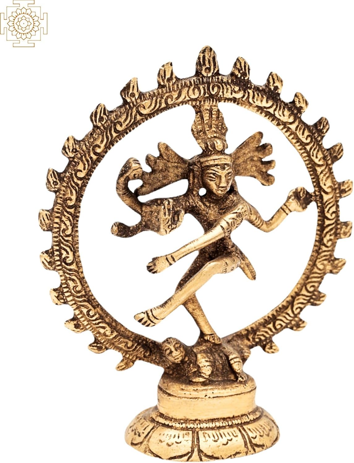Brass Nataraja Dancing Shiva Idol Statue 3-Inch