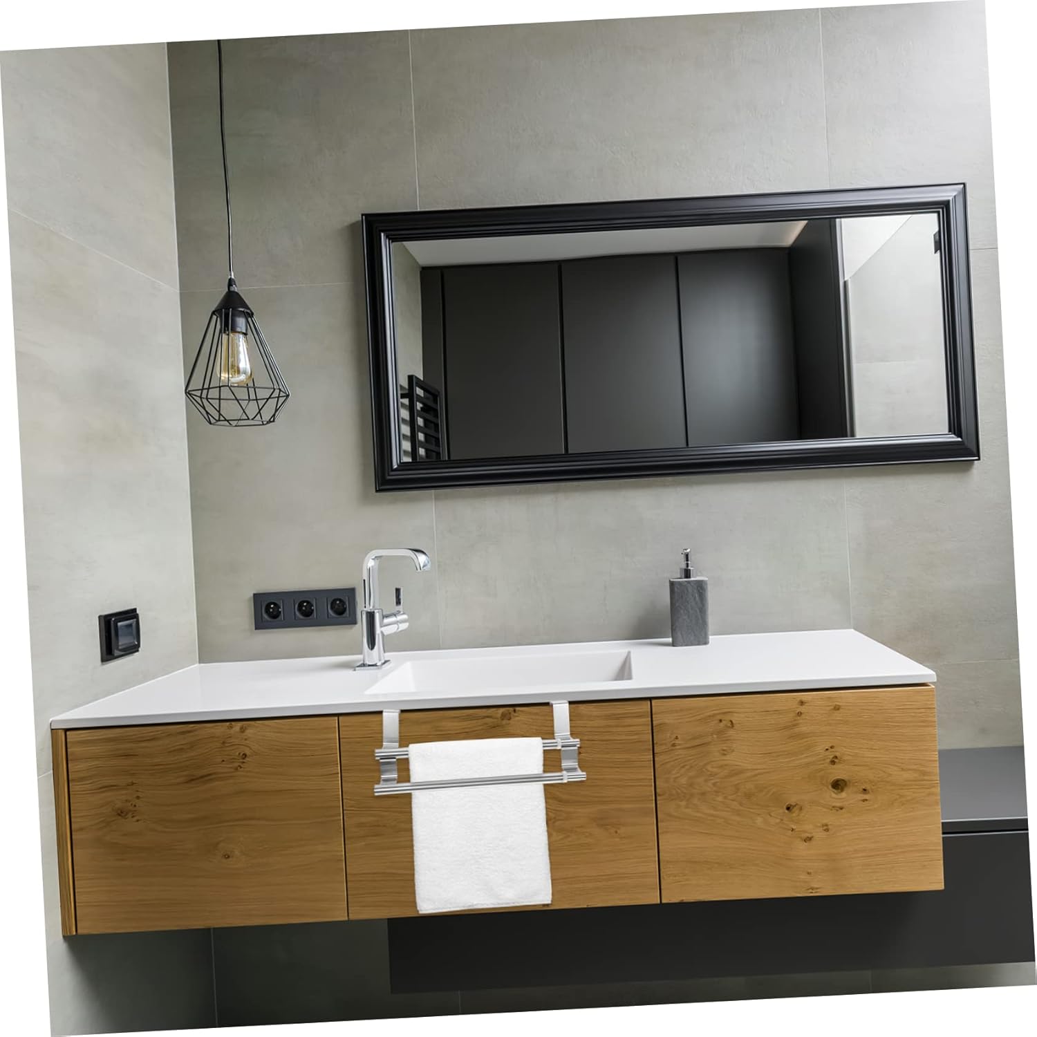 Adjustable Towel Rack for Bathroom with Dual Rod Design