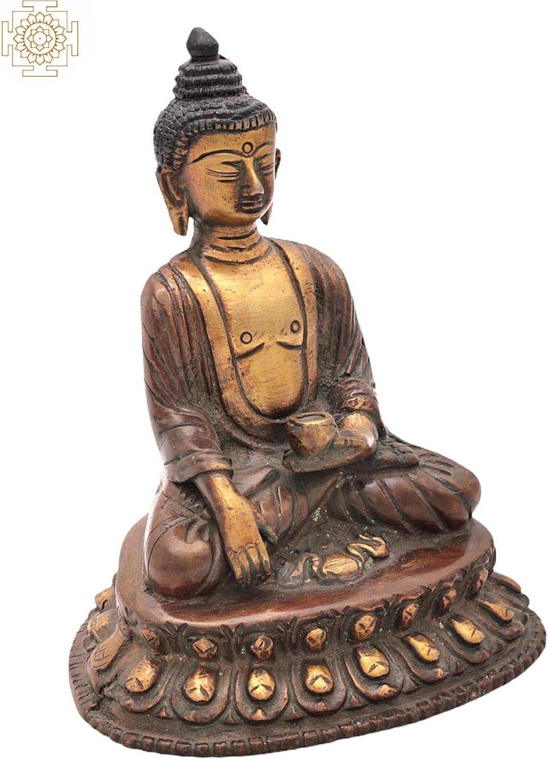 6-Inch Brass Lord Buddha Statue - Bhumisparsha Mudra