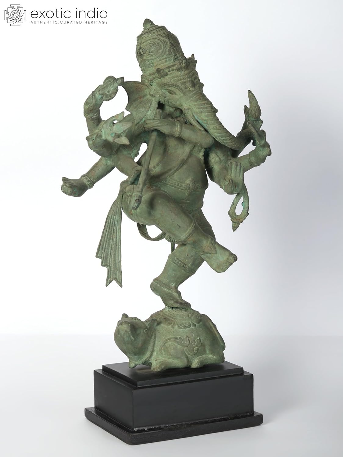 Eight Armed Lord Ganesha Brass Statue 16 Inch Showpiece