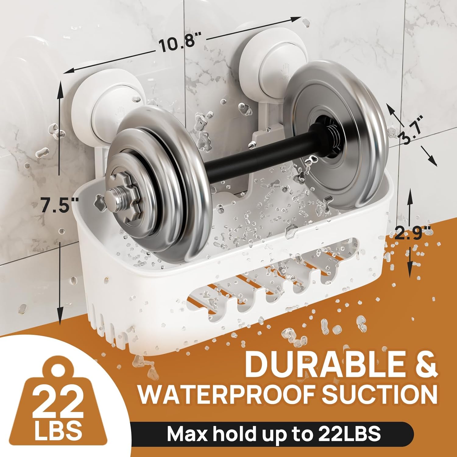 LEVERLOC Shower Caddy Suction Cup Set with 3 Holders