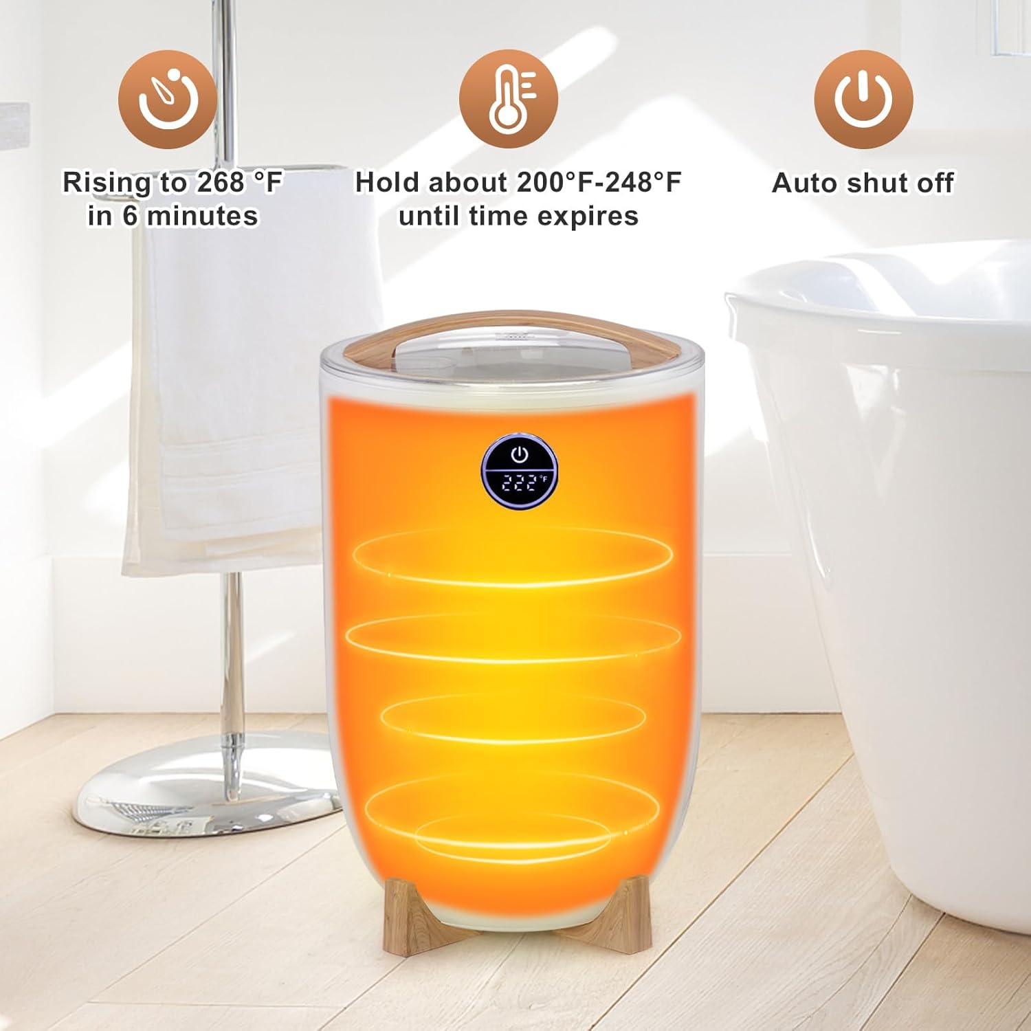 Winado Towel Warmer Bucket with Remote Control and Fragrance Holder
