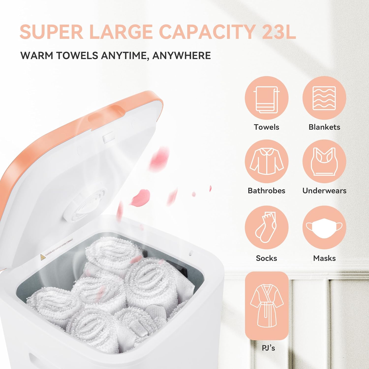 RESIMPLE Towel Warmer with LED Display and 3 Heating Modes