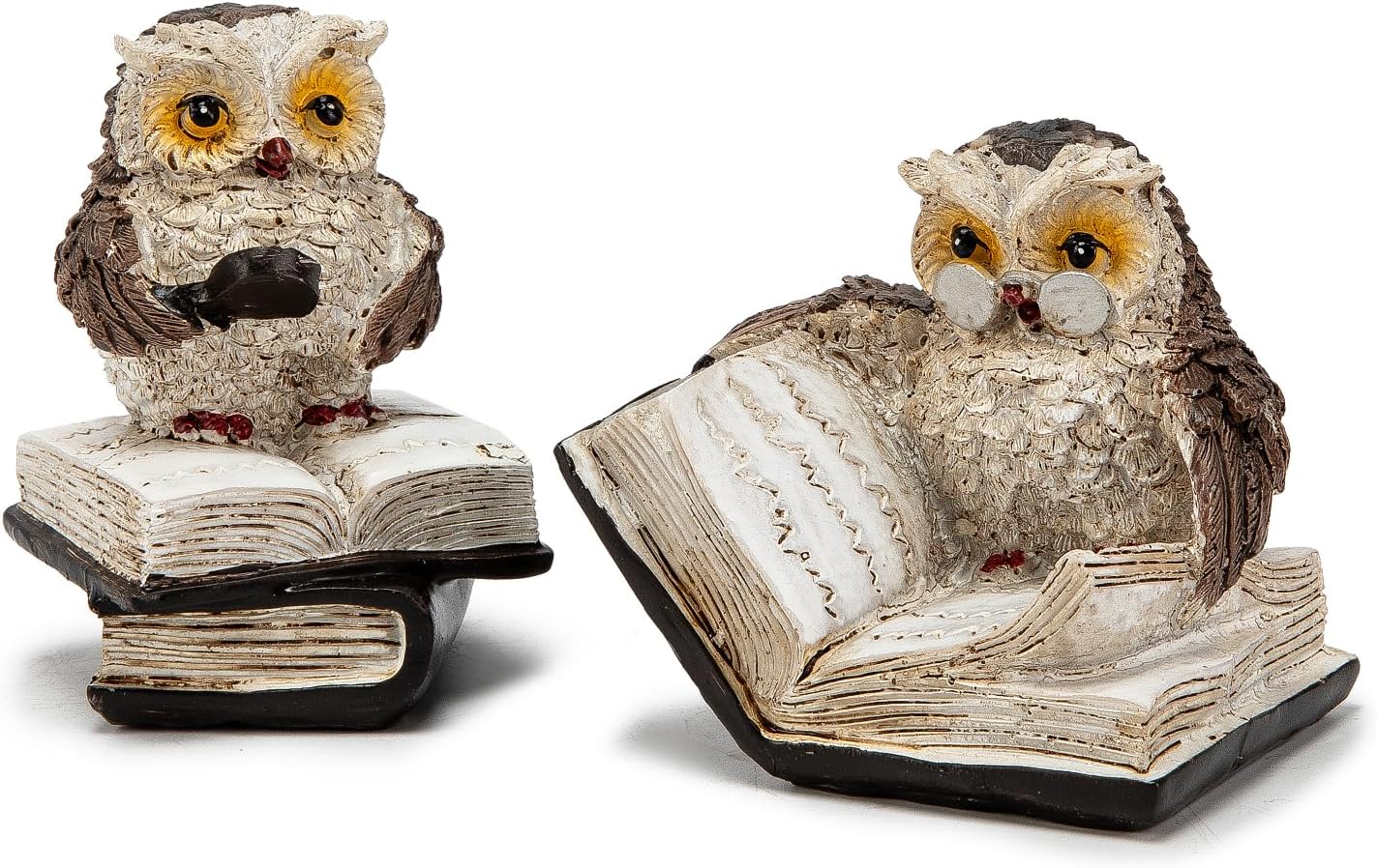 Brighomrom Adorable Reading Owl Statues Set