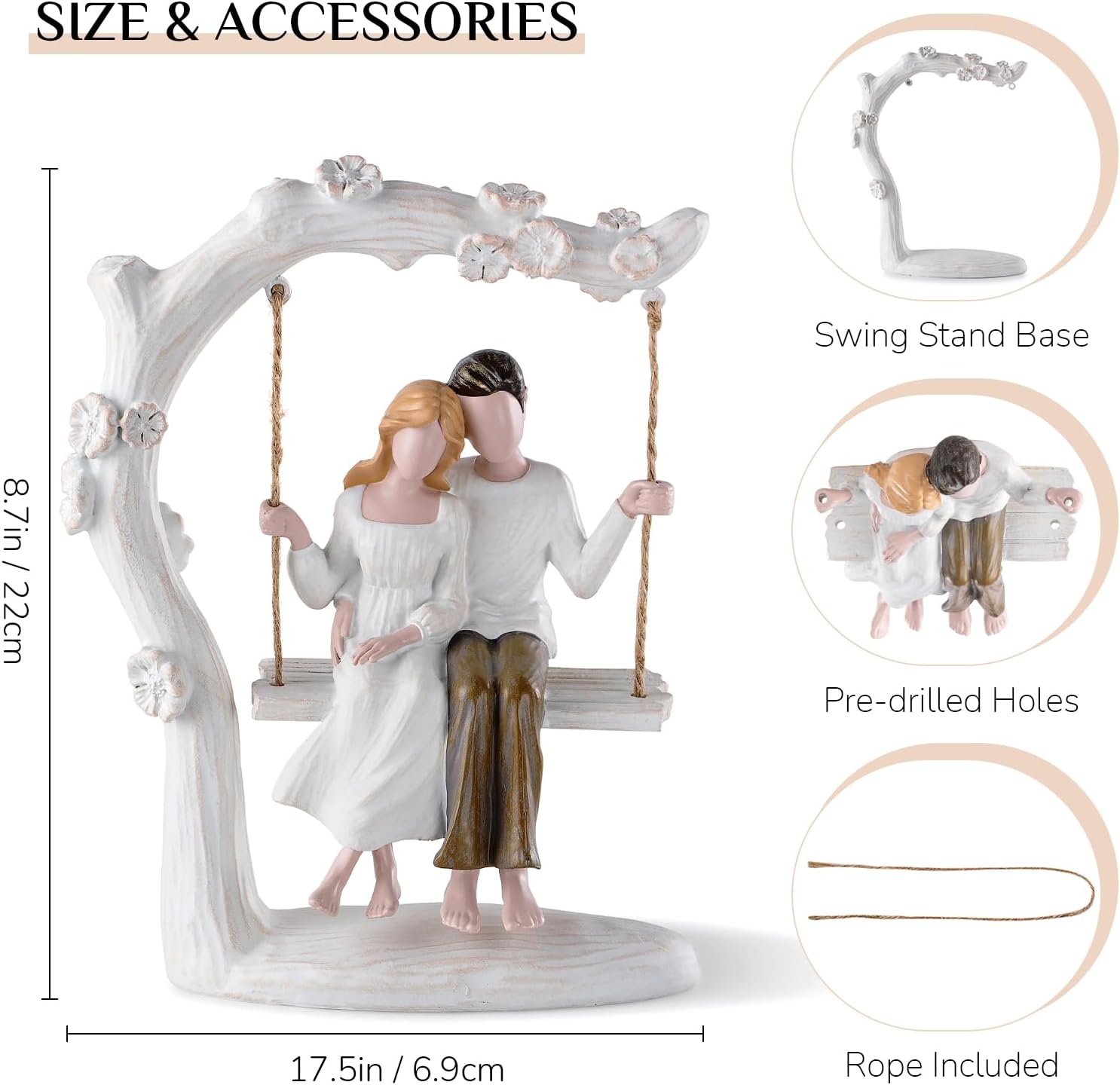 Storieme Romantic Couples Swing Figurine - Unique Wedding Anniversary Gift