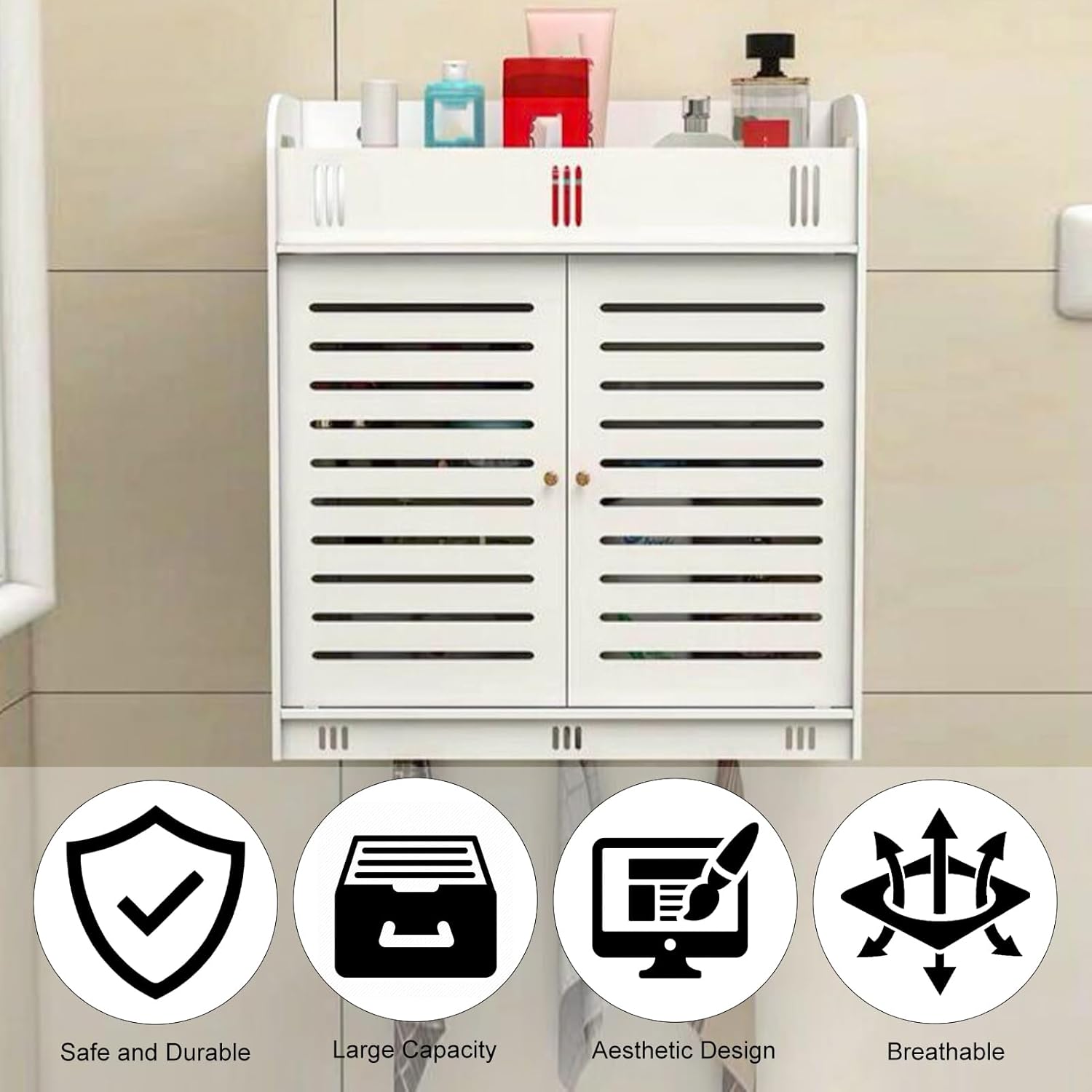 GYMNASTIKA Wall Mounted Bathroom Cabinet with Flower Pattern