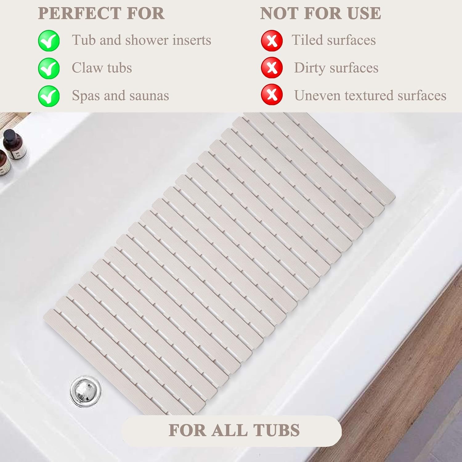 Sheepping Non Slip Bathtub Mat with Suction Cups