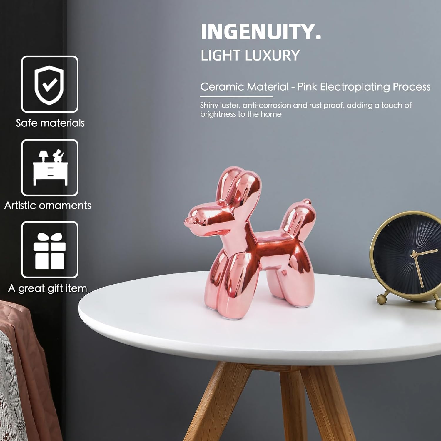 Notakia Balloon Dog Ceramic Statue Home Decor