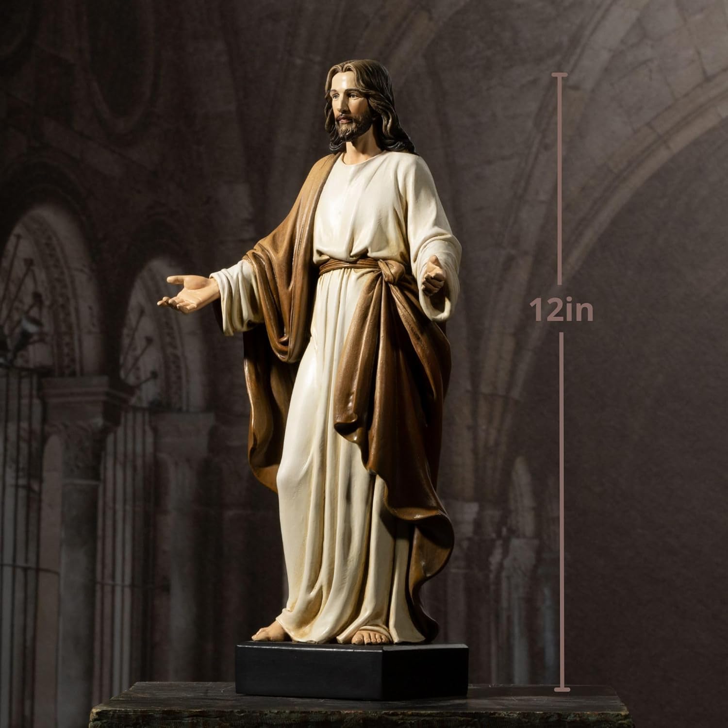12 Inch Hand Painted Jesus Statue Religious Home Decor