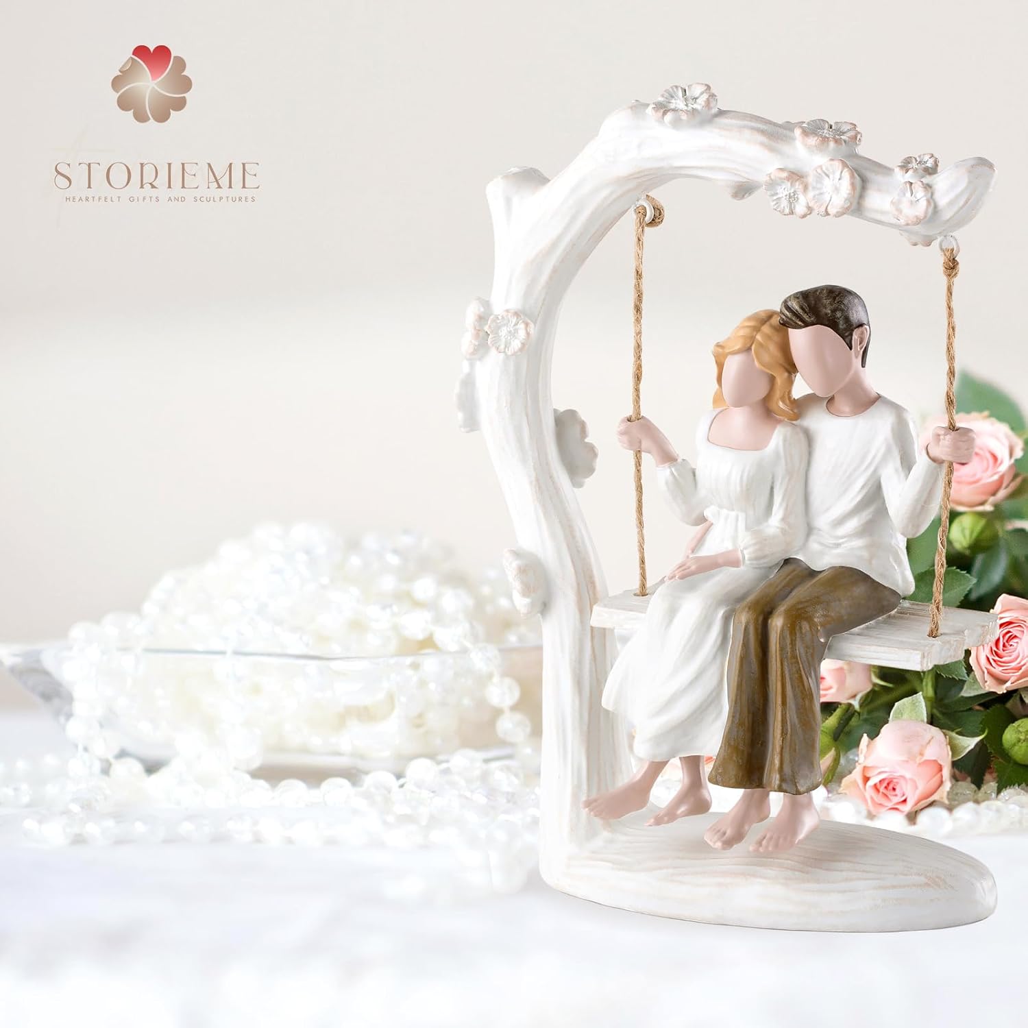 Storieme Romantic Couples Swing Figurine - Unique Wedding Anniversary Gift