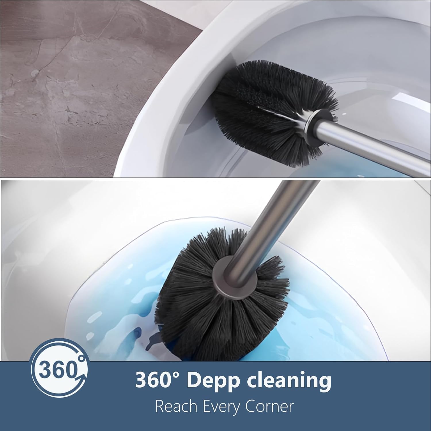 GHYFFF 2 in 1 Toilet Brush and Holder Set