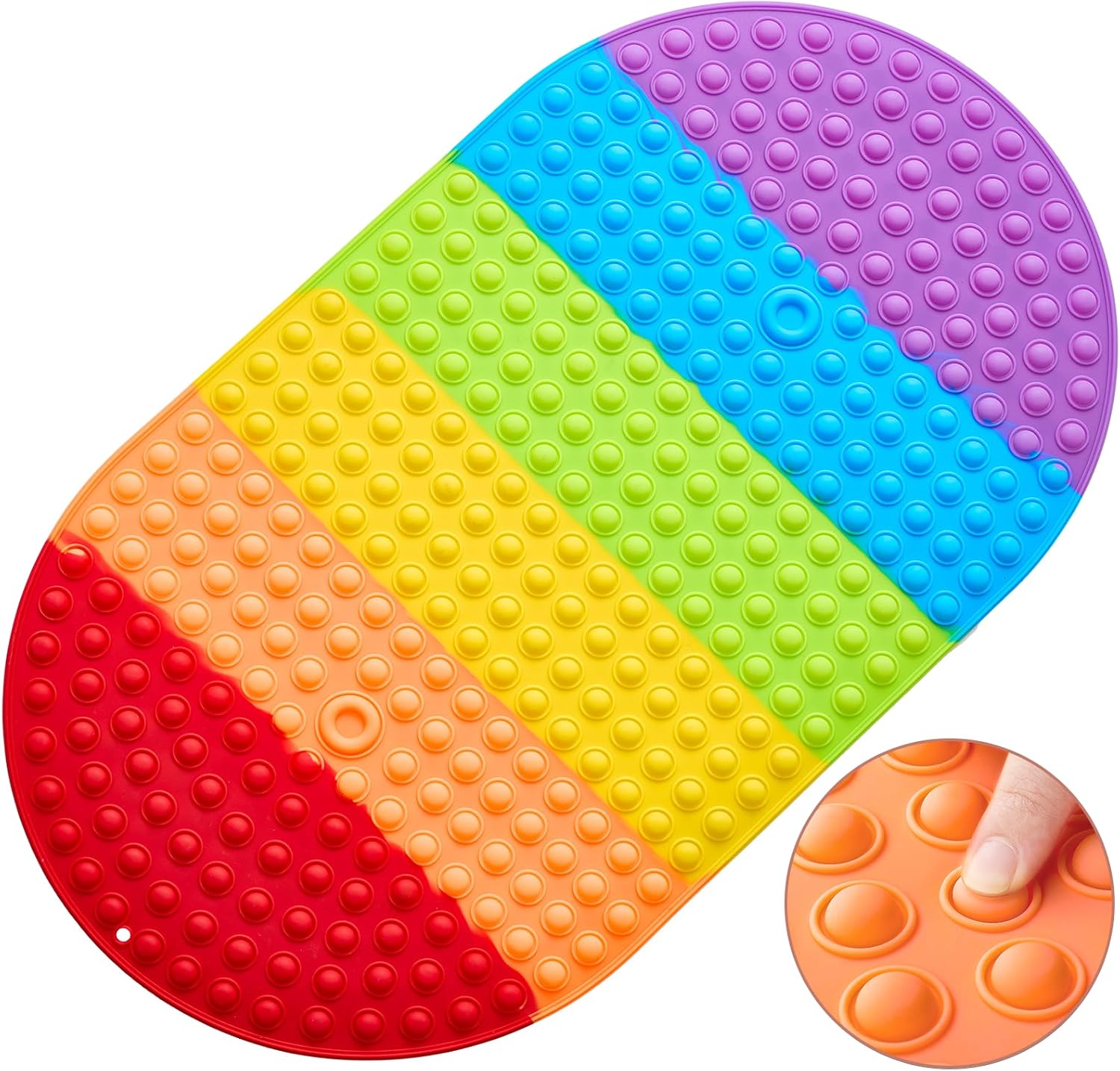 XIYUNTE Kids Bath Mat with Suction Cups and Pressable Bubbles