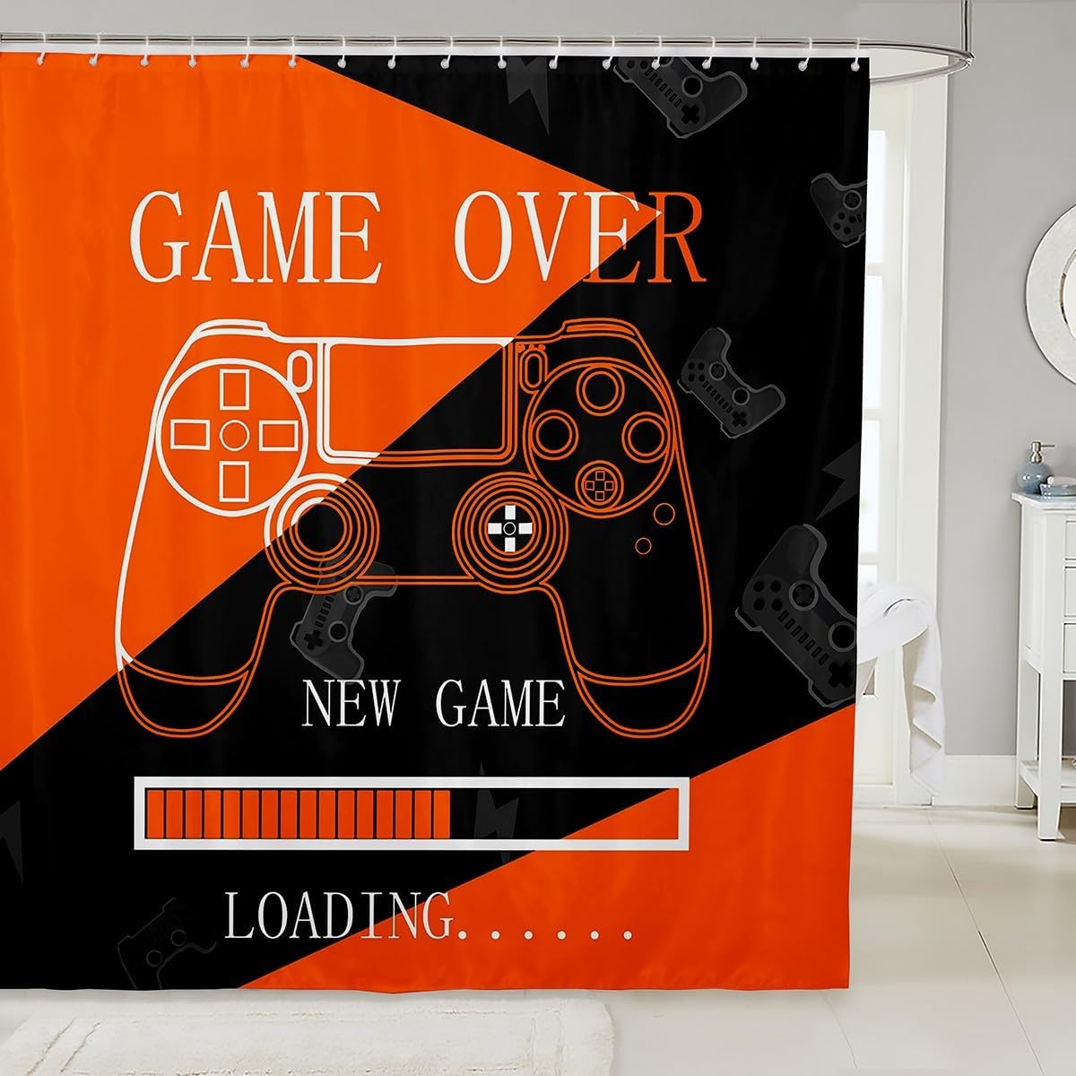 Feelyou Kids Gamer Shower Curtain Set 72x78 1
