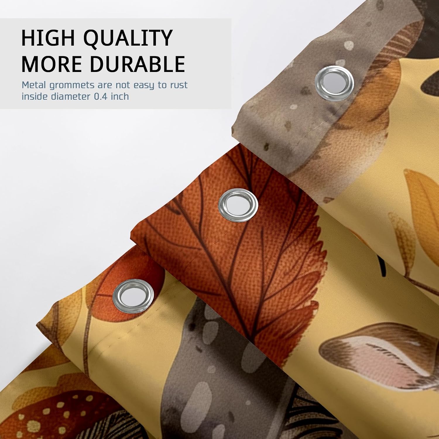 GDHBLING Fall Cartoon Rabbit Shower Curtain Set with 12 Hooks 1