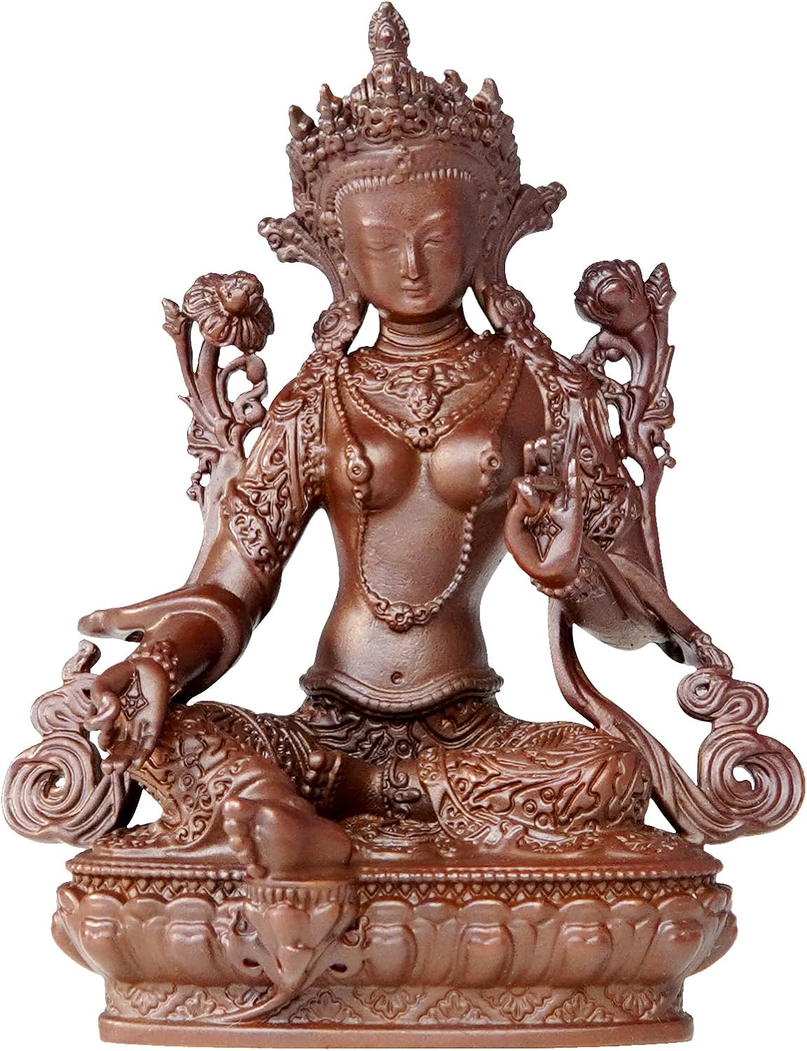 Small Buddha Statue Indoor Green Tara Decor