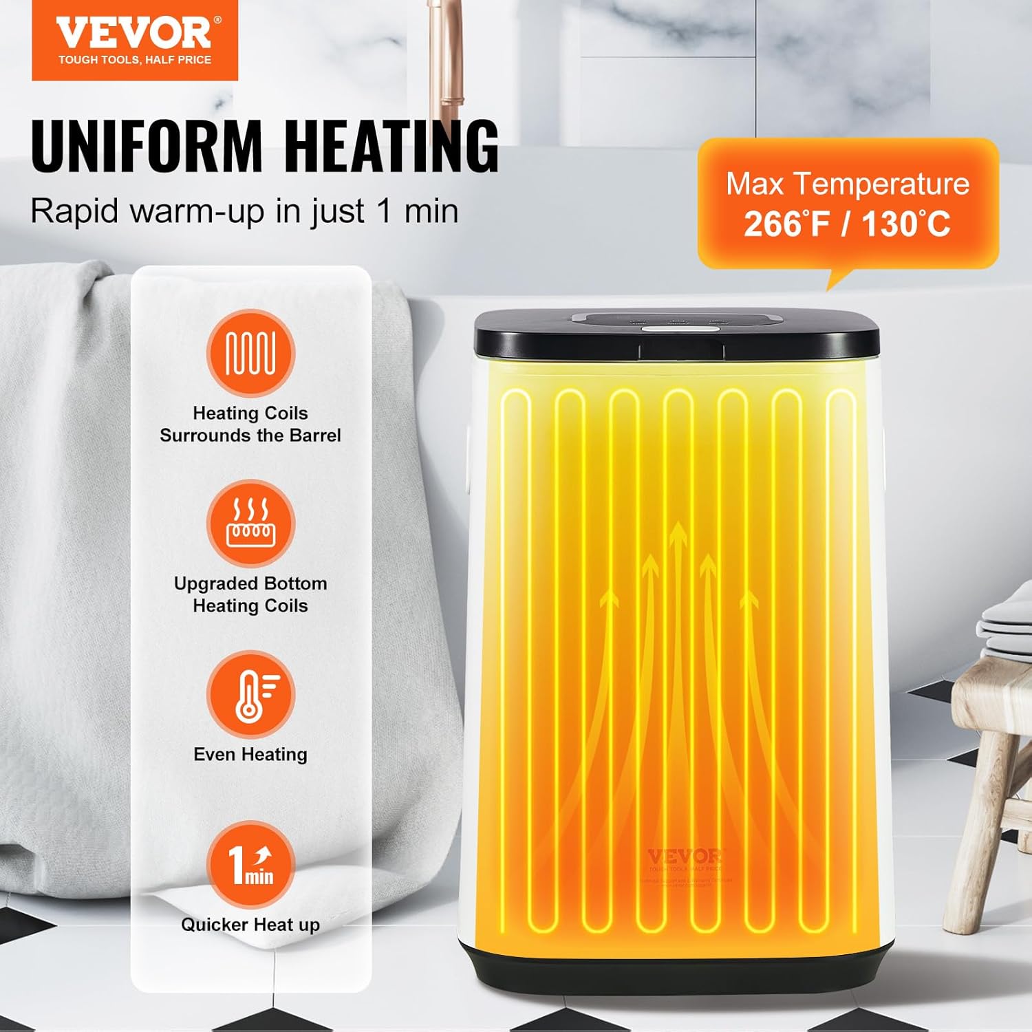 VEVOR Towel Warmer 20L with 24h Delay and Auto Shut Off