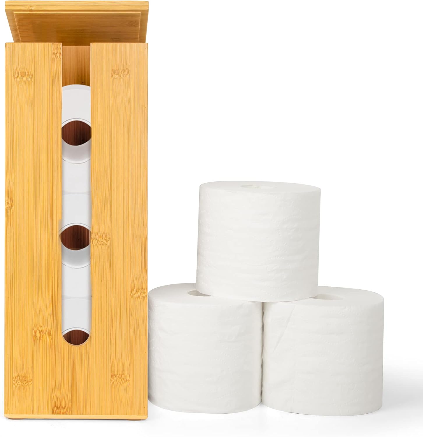GOBAM Bamboo Toilet Bowl Cleaner and Holder Set