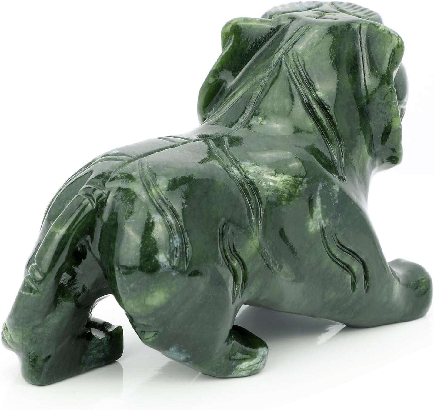 Gemshan Handmade Jade Tiger Statue - Unique Home Decor Figurine