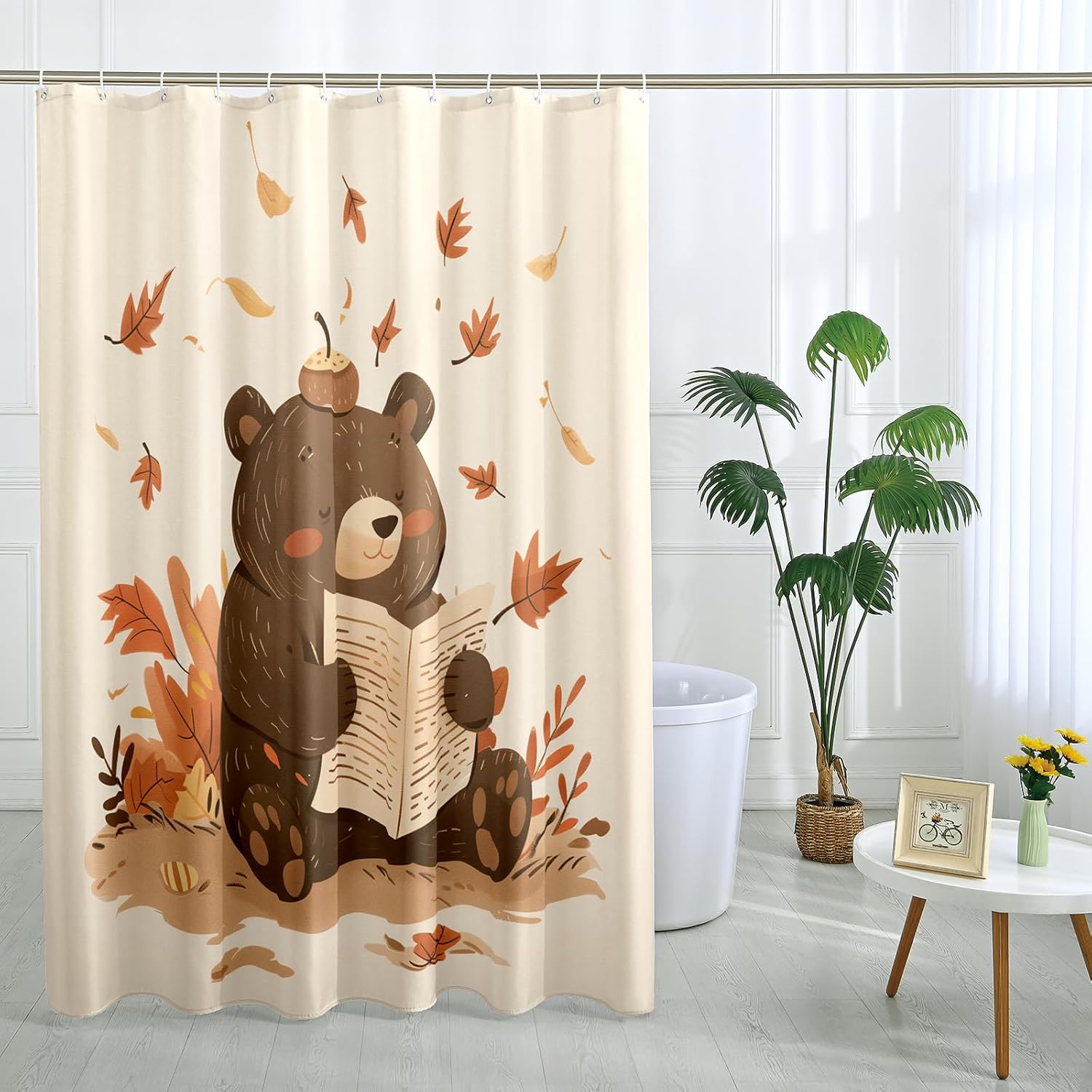Fall Cute Kid Shower Curtain Set 72 Inch