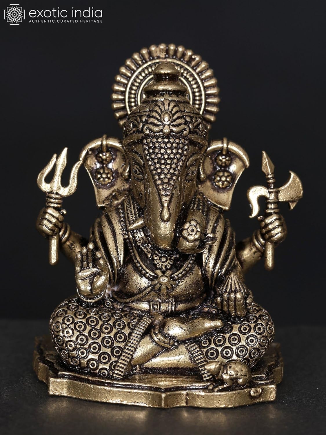 Small Superfine Ganesha Brass Statue for Home Pooja