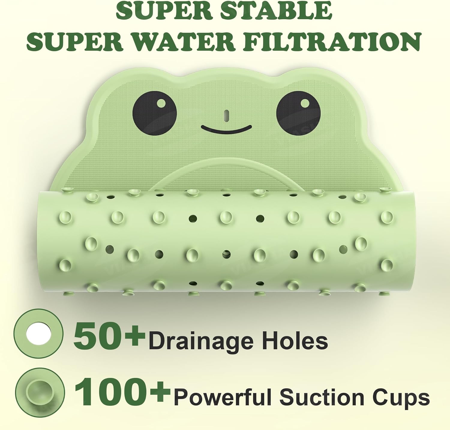 VIASHA Baby Bath Mat with Suction Cups and Frog Design