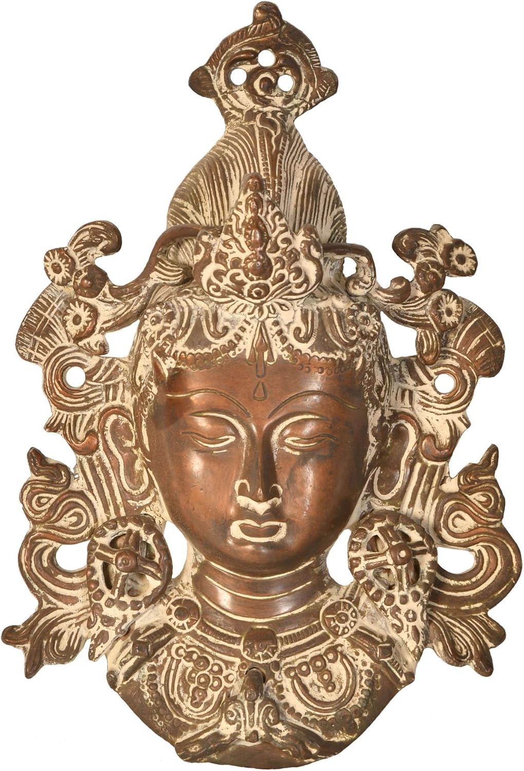 Exotic India ZDQ96 Copper Antique Tara Wall Hanging Statue