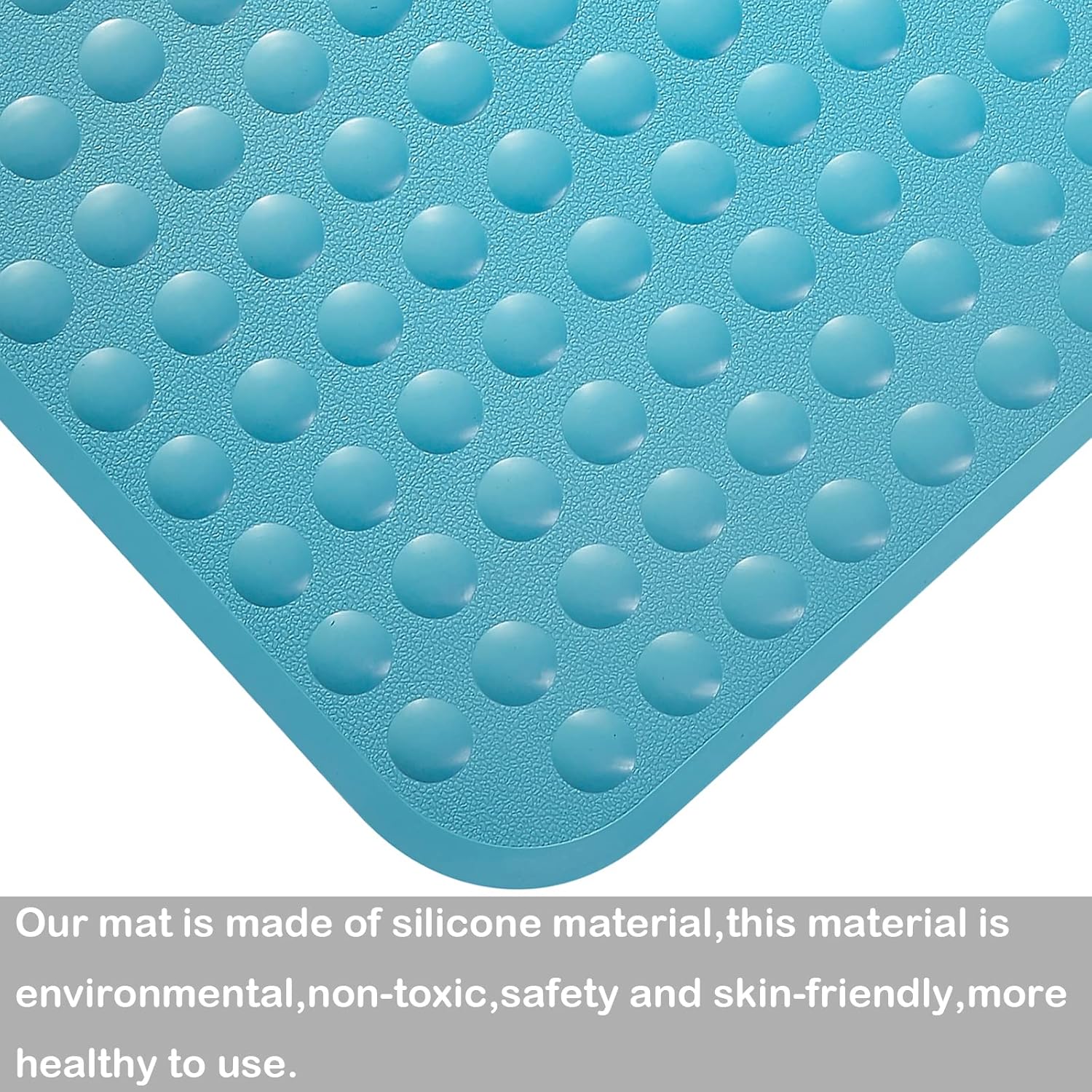 Yanzifly Non Slip Silicone Bathtub Mat - Blue