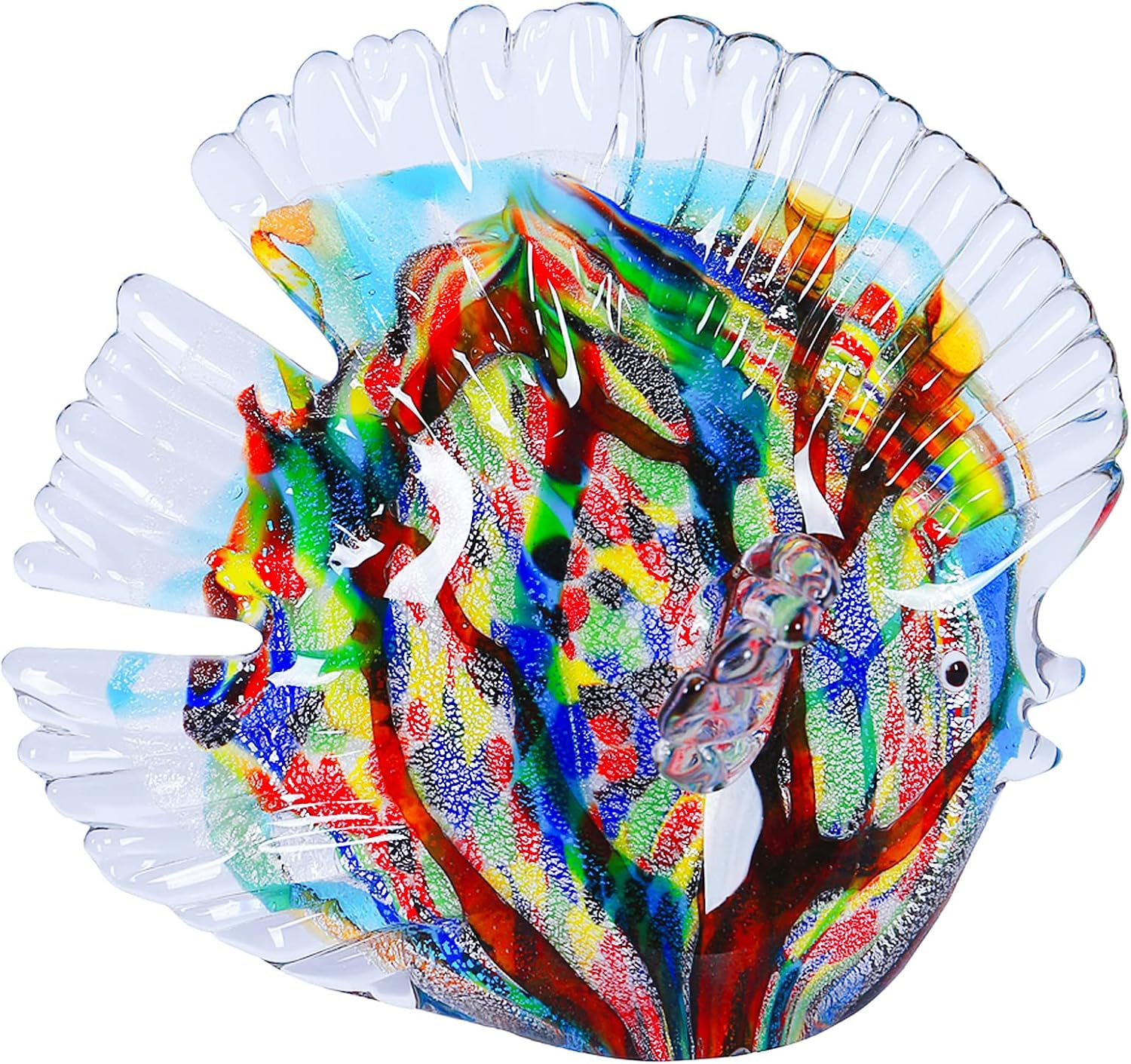 EUSTUMA Hand Blown Glass Tropical Fish Ornament Decor