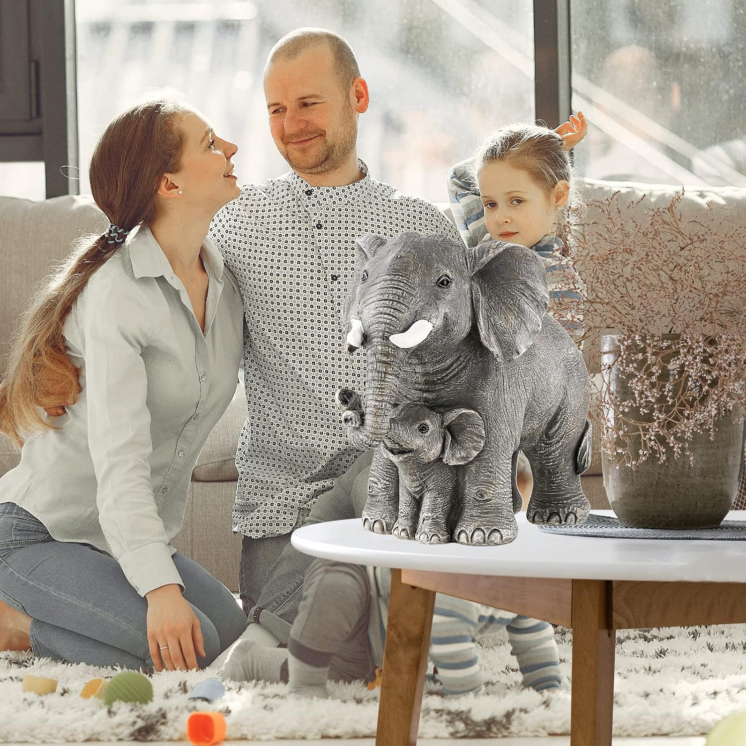Ylncicn Elephant Statue - Large Grey Home Decor