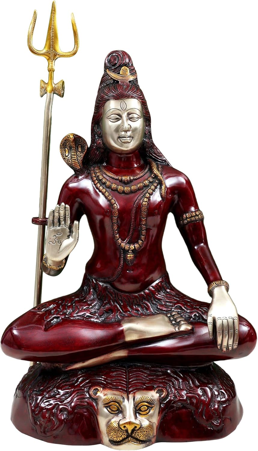 Brass Lord Shiva Idol Statue Divine Home Decor