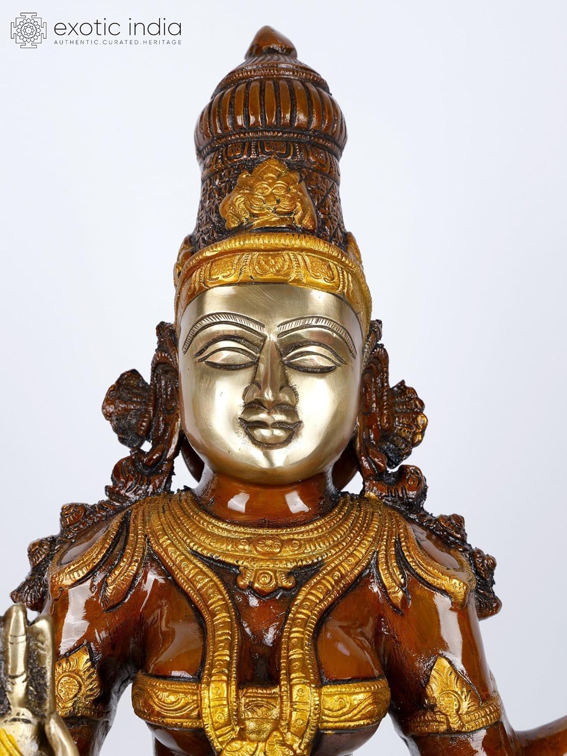 23 Inch Brass Lakshmi Statue for Temple Home Decor
