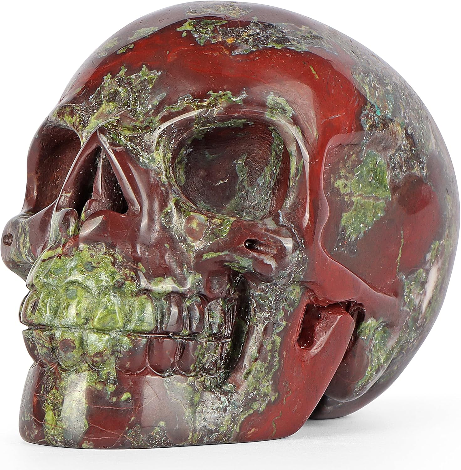 LEADGEM 30 Crystal Dragon Blood Stone Skull Statue 1