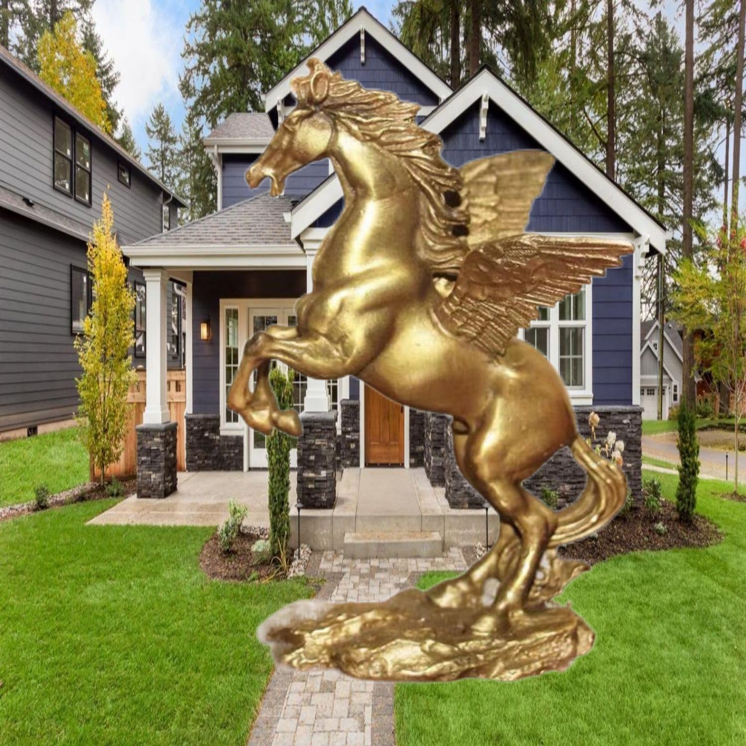 Ecqizer Wealth Figurine Lucky Horse Feng Shui Decor