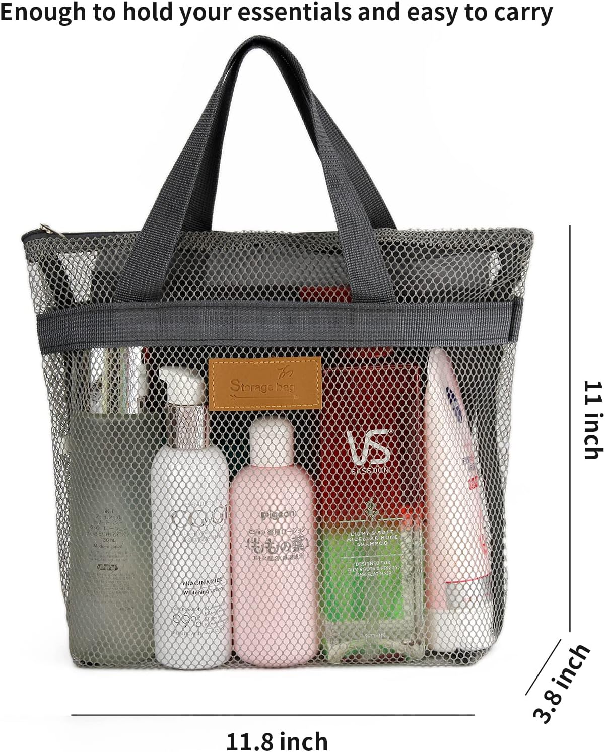 TOPASION Mesh Shower Caddy Bag Portable Organizer