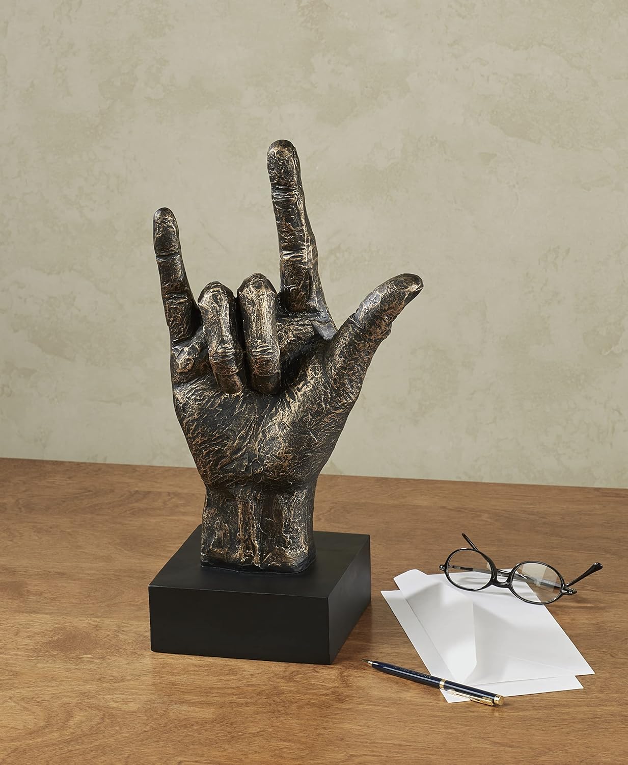 Touch of Class I Love You Hand Sculpture Bronze with Gold Highlights