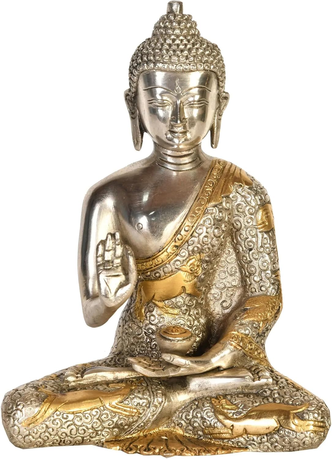 Brass Buddhist Statue Peaceful Deity Home Decor