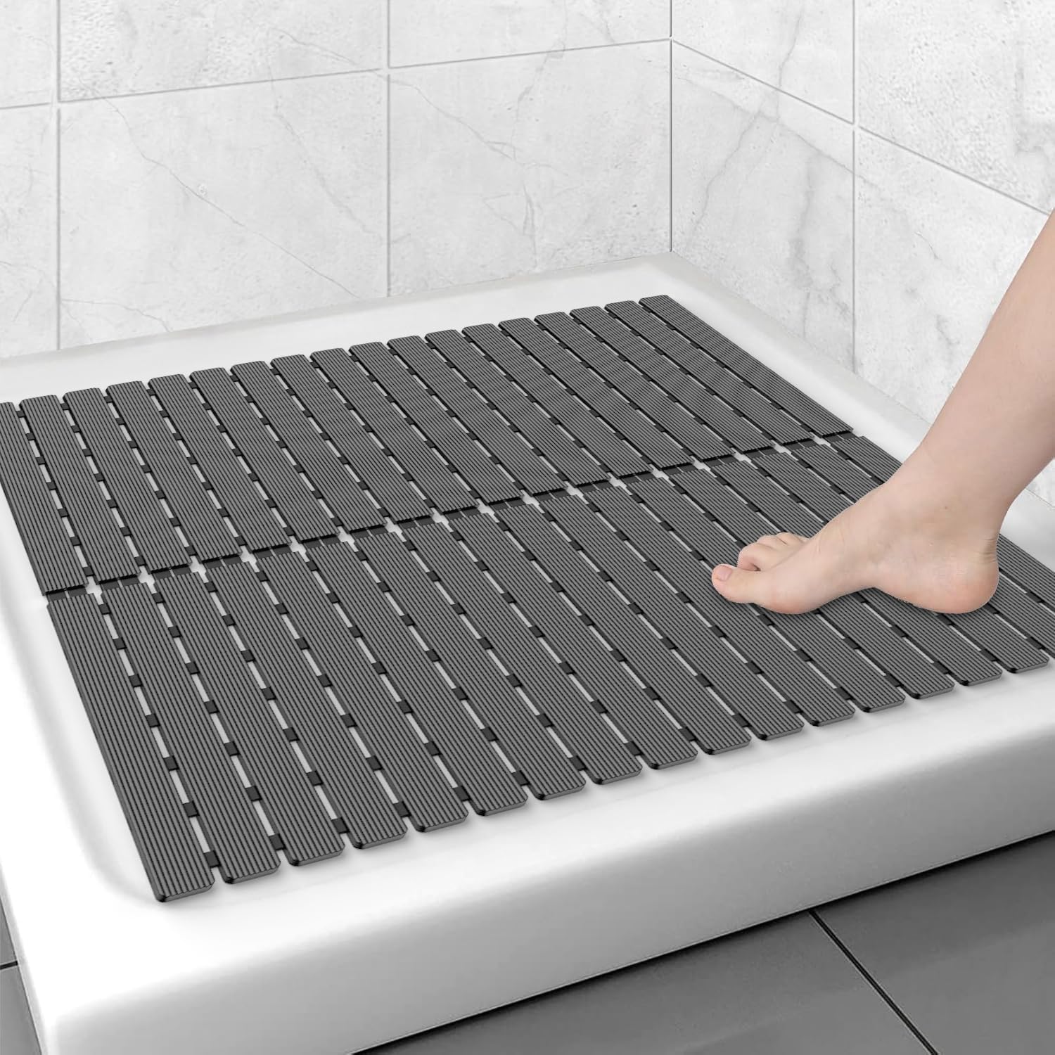 MBOSS Non Slip Bathtub Mat with Suction Cups and Drain Holes