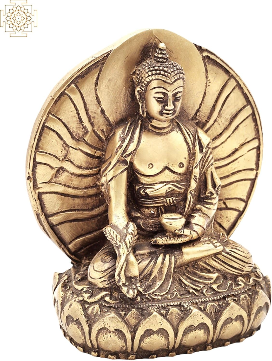 Medicine Buddha Brass Statue 5-Inch Spiritual Decor