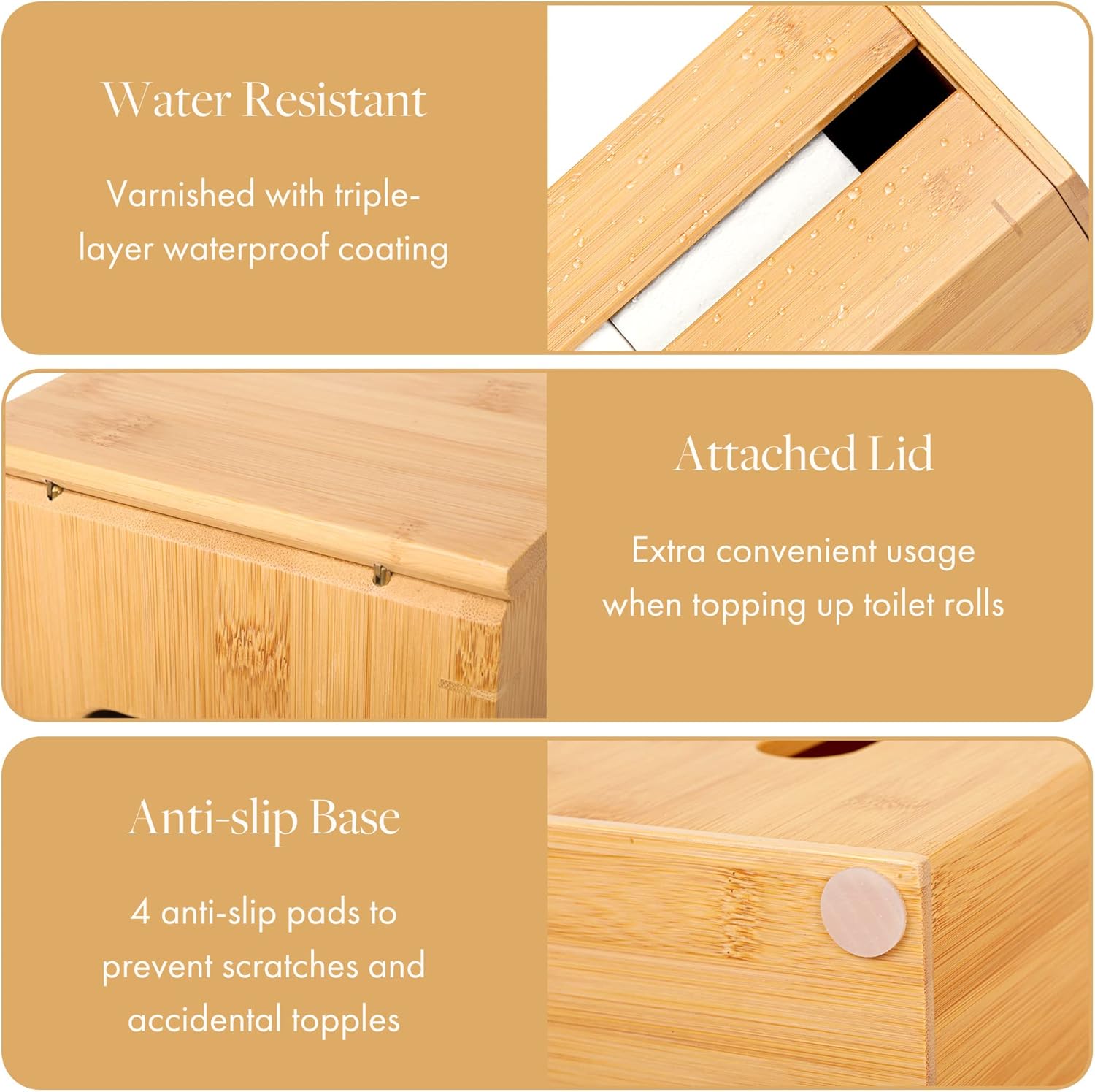 GOBAM Bamboo Toilet Bowl Cleaner and Holder Set
