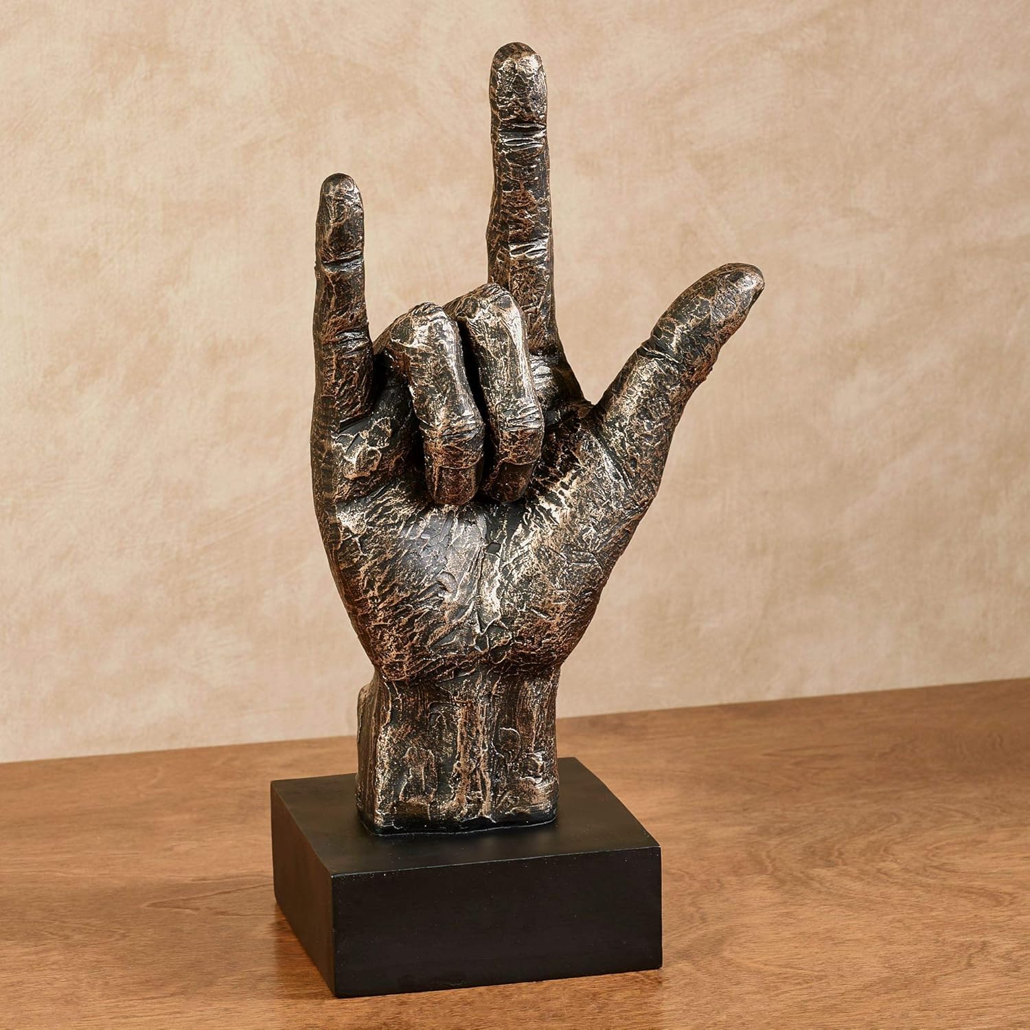 Touch of Class I Love You Hand Sculpture Bronze with Gold Highlights