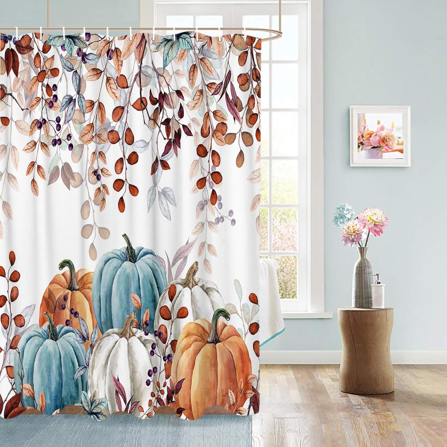 Vandarllin Fall Thanksgiving Shower Curtain Set 1