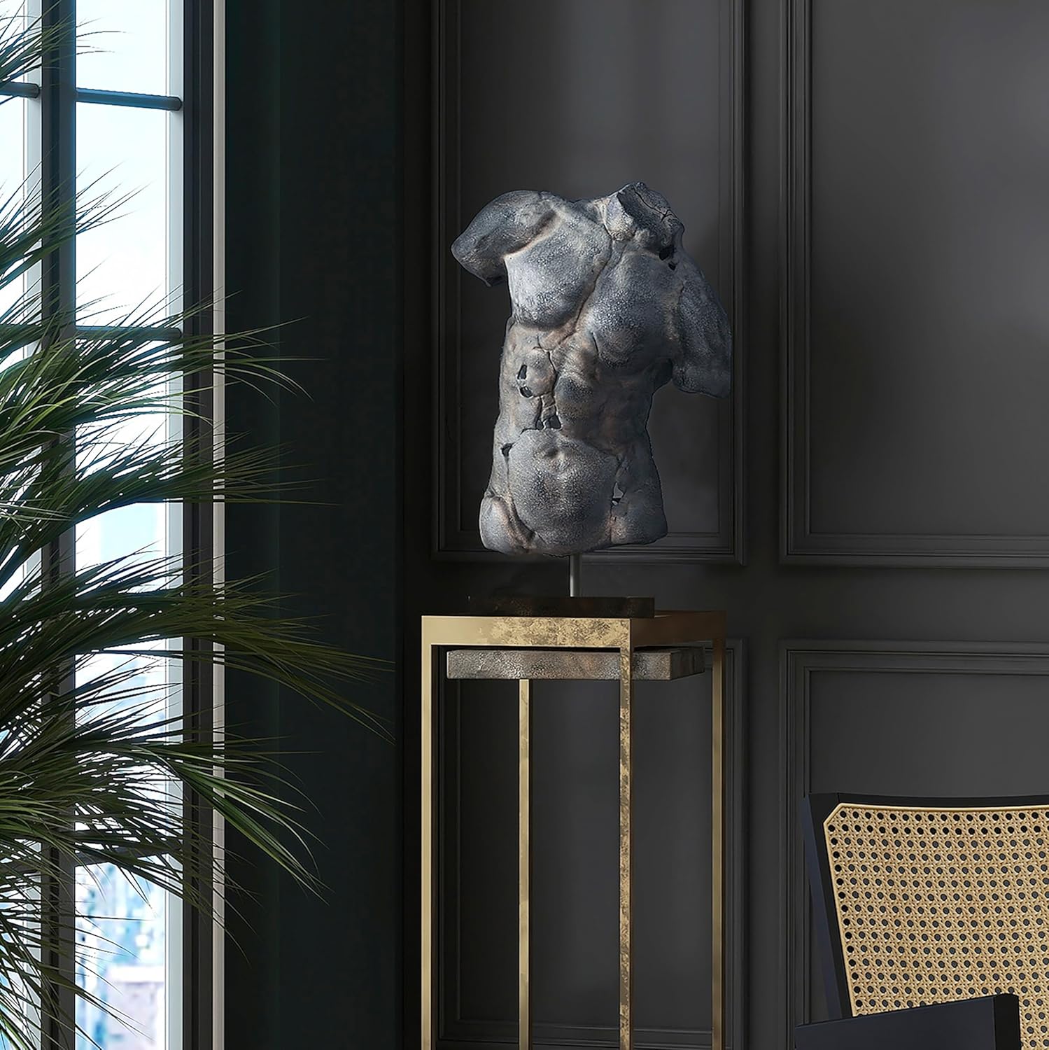 Sagebrook Home Modern Cracked Torso Resin Statue 1