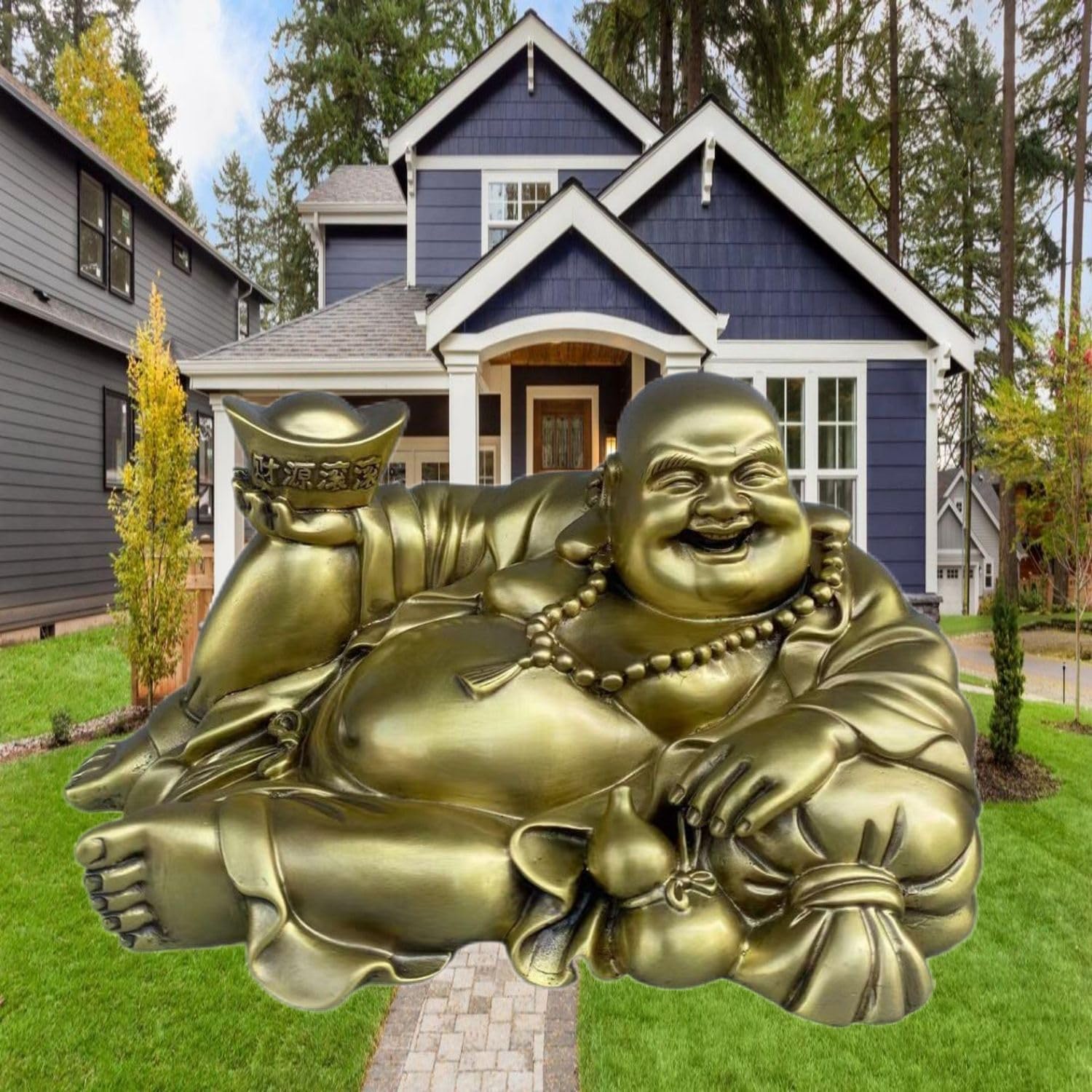 Ecqizer Feng Shui Buddha Statue for Good Luck