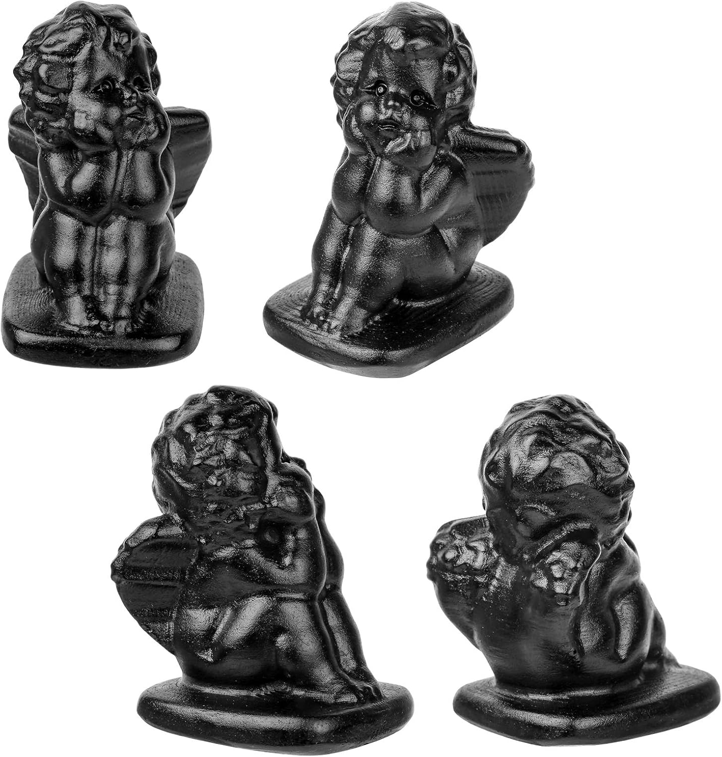 Rockcloud Black Obsidian Angel Stone Figurine