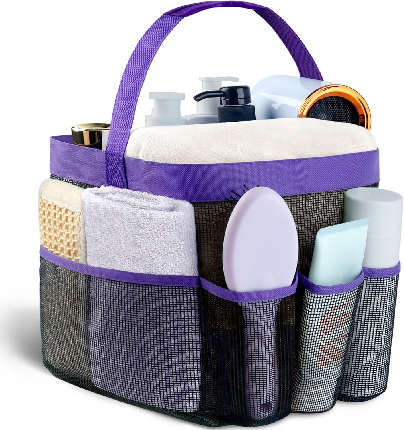 Attmu Portable Mesh Shower Caddy with 8 Pockets