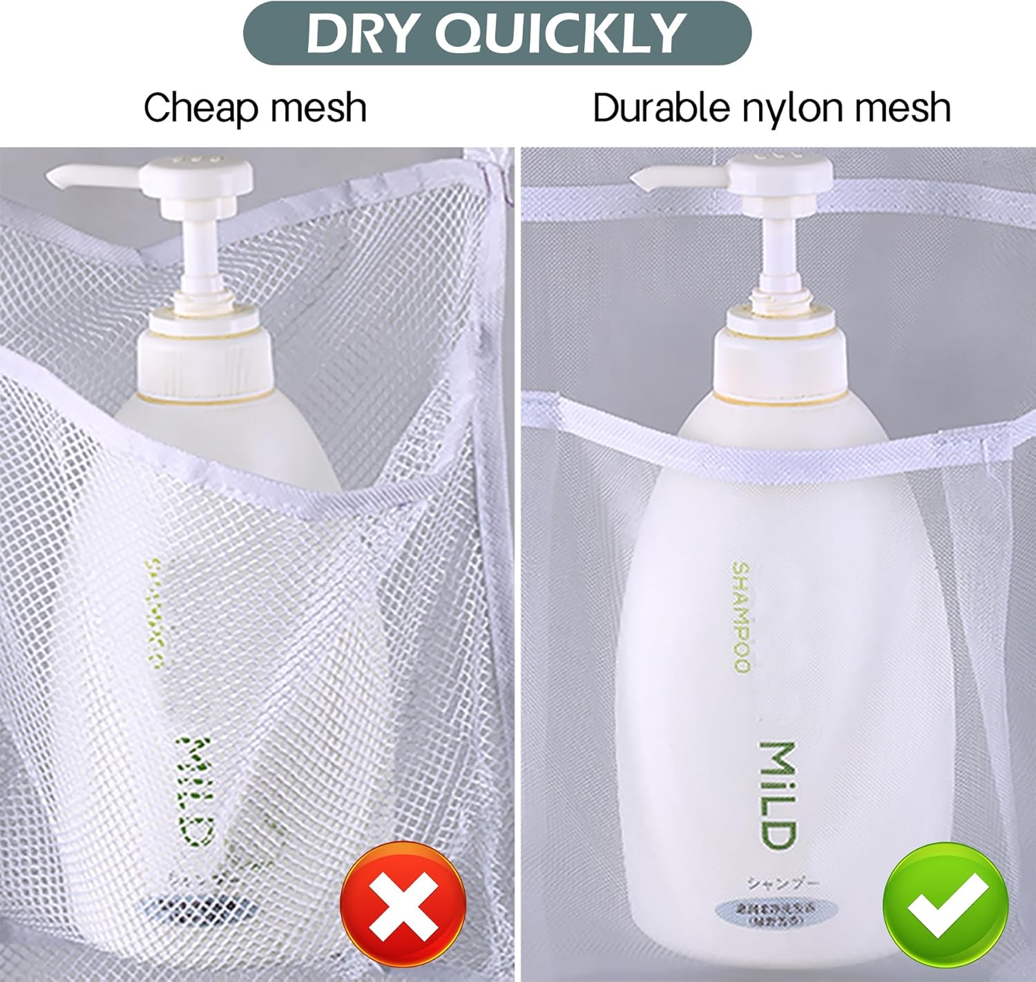 MISSLO Hanging Mesh Shampoo Shower Organizer with Door Hooks 1