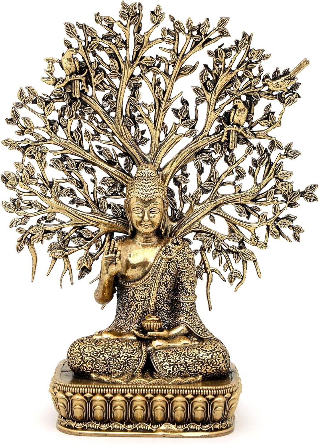 Exotic India Superfine Buddha Brass Statue - 6 Inch Zen Decor