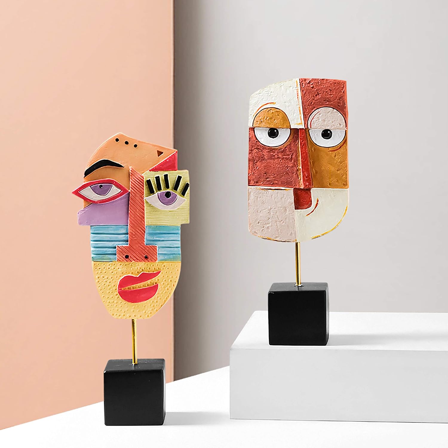 HCCMLOVE Smile Abstract Resin Sculpture - Modern Home Decor